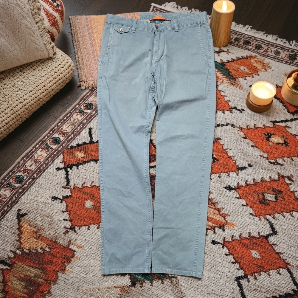 Dockers Alpha Khaki Mens 32x32‎ Blue Gray Chino Pants Flat Front Cotton Trousers